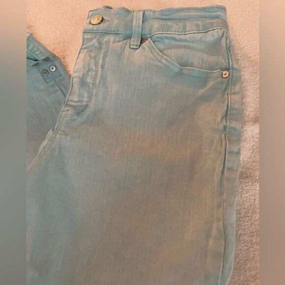 Size 10 Nine West frayed hem stretch 5-pocket zipper front belt Christie Capri - Picture 4 of 14
